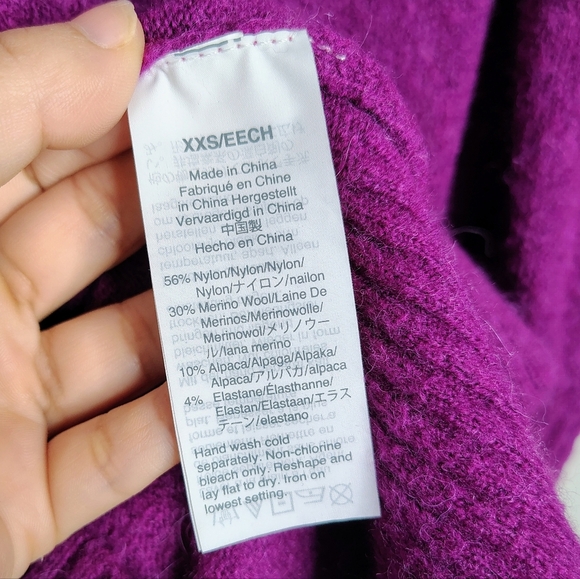 J Crew Purple Turtleneck Sweater-dress In Supersoft Yarn Sz XXS Merino/Alpaca - Picture 8 of 14